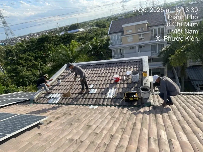 Thợ TDA sửa chữa mái ngói biệt thự tại Phước Kiển, Nhà Bè