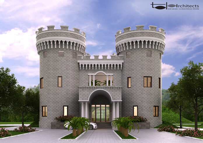 Phối cảnh chính diện lâu đài trung cổ