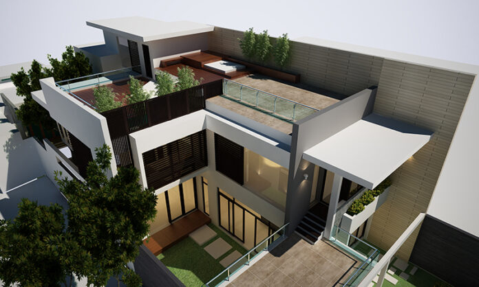 Mặt đứng công trình