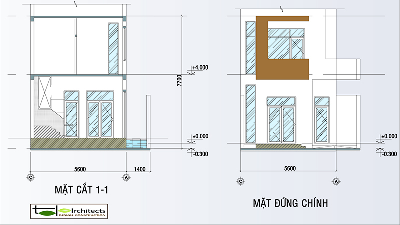 Thiết kế nhà phố 2 tầng diện tích 7x20m - ảnh 2