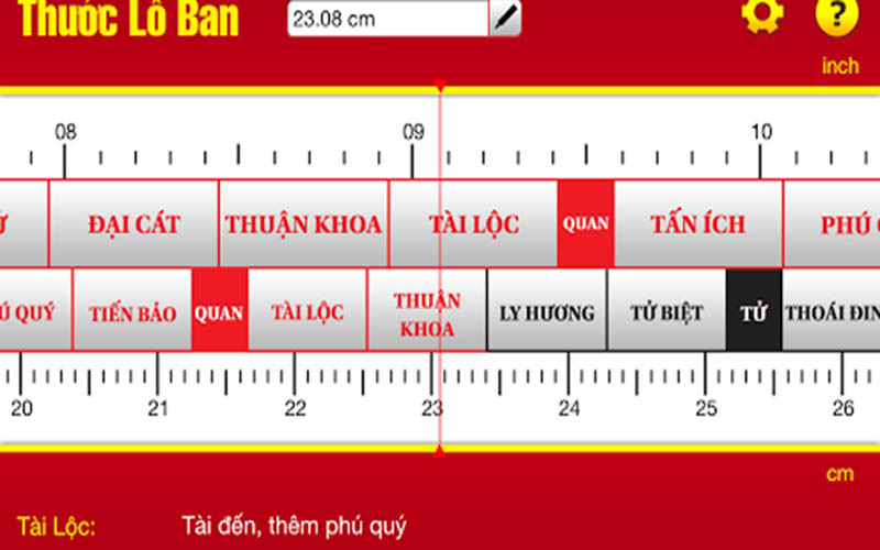 Cấu tạo thước lỗ ban