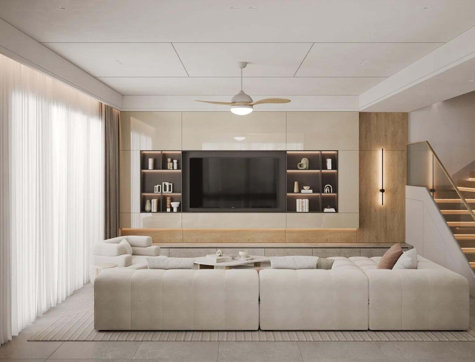 Thiết kế nội thất biệt thự Thái Sơn 250m² phong cách hiện đại cho gia đình 3 thế hệ – KDC Thái Sơn, Nhà Bè, TP.HCM