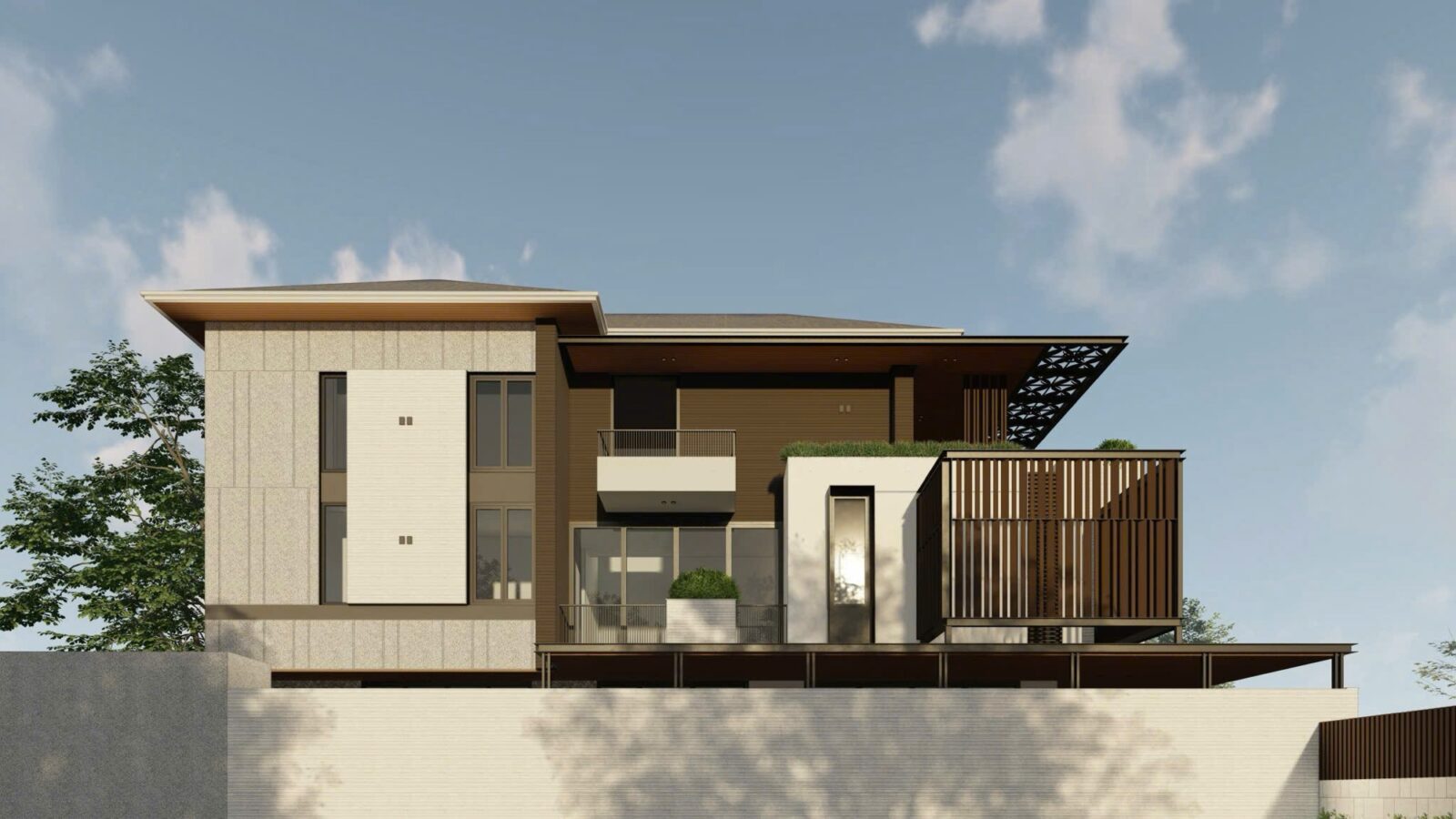 Thiết kế biệt thự hiện đại 3 tầng L10 Villa Thái Sơn - mặt đứng biệt thự