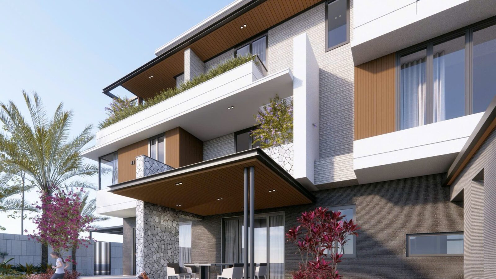 Thiết kế biệt thự hiện đại 3 tầng TS4 Villa Thái Sơn - phối cảnh góc nhìn
