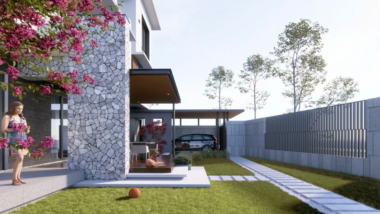 Thiết kế biệt thự hiện đại 3 tầng TS4 Villa Thái Sơn - sân vườn