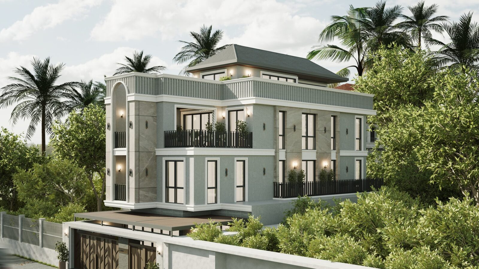 Thiết kế biệt thự tân cổ điển 3 tầng I15 Villa Thái Sơn
