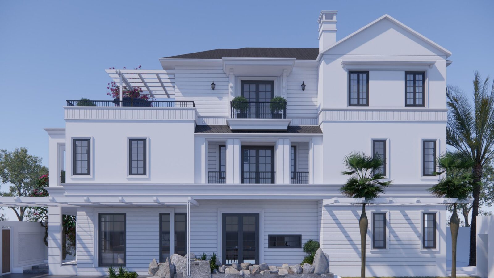 Thiết kế biệt thự tân cổ điển 3 tầng TS3 Villa Thái Sơn