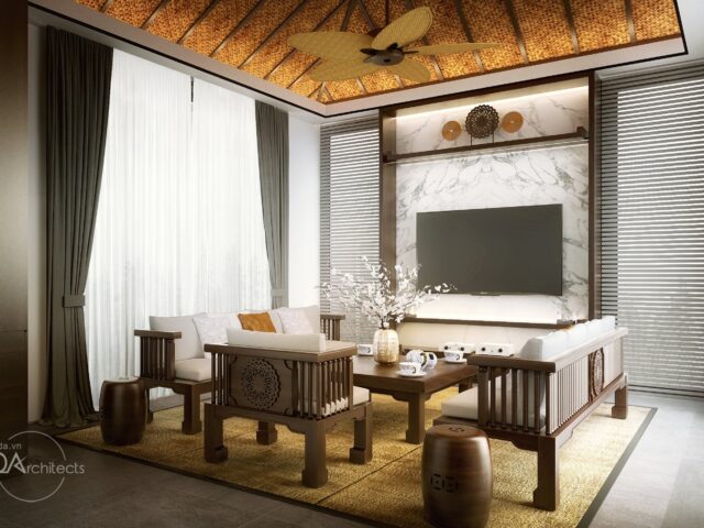 Thiết kế nội thất biệt thự D7 Villa Phú Mỹ Hưng phong cách Indochine