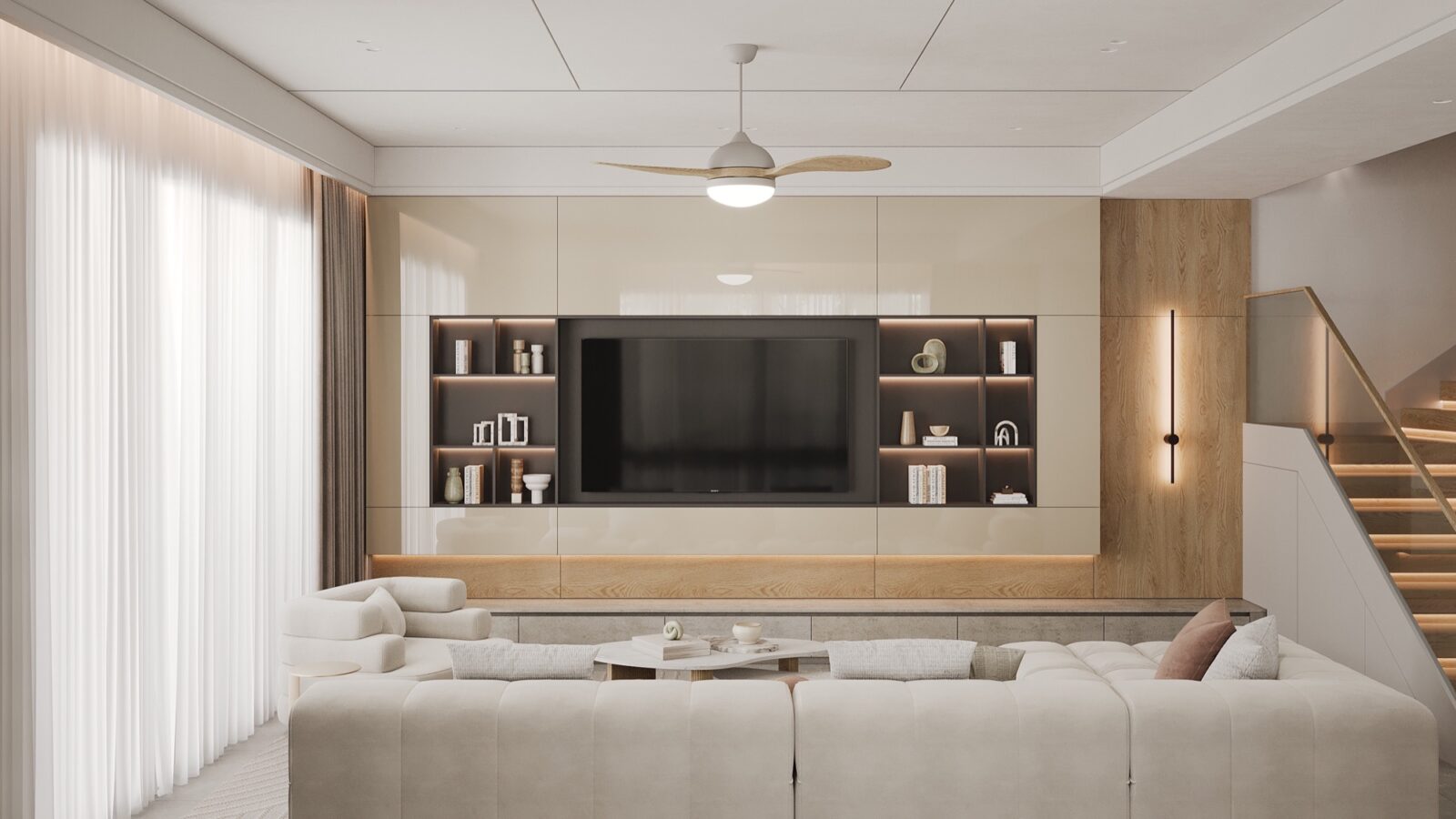 Thiết kế nội thất biệt thự Thái Sơn 250m² phong cách hiện đại cho gia đình 3 thế hệ