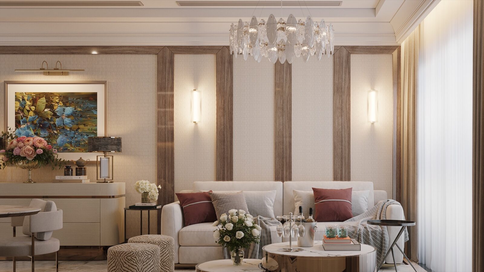Thiết kế nội thất căn hộ Celesta 115m² 3 phòng ngủ phong cách tân cổ điển