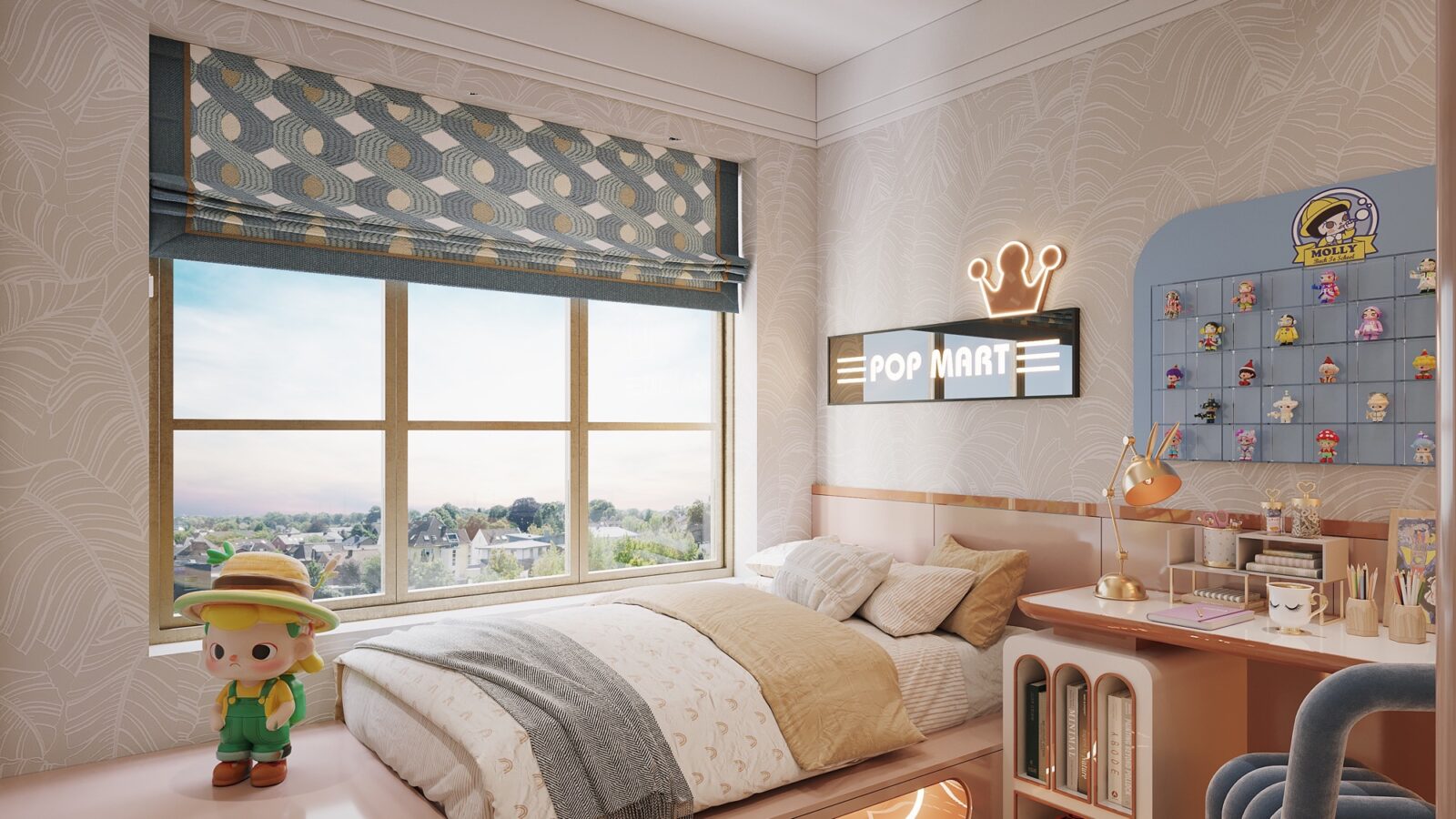 Thiết kế nội thất căn hộ Celesta 115m² 3 phòng ngủ phong cách tân cổ điển - phòng ngủ bé