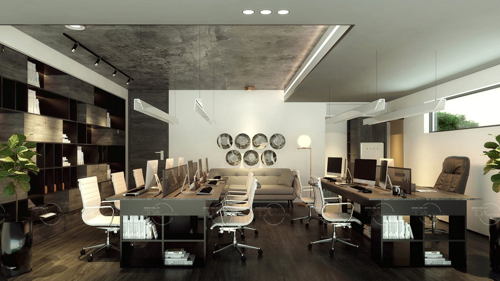 Thiết kế nội thất văn phòng TDA phong cách Co-working tại Nhà Bè - không gian làm việc mở