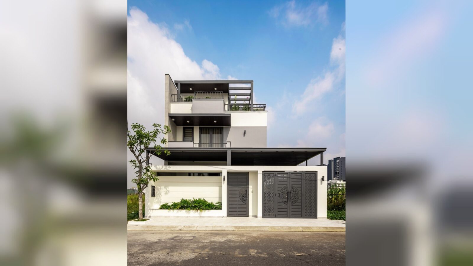 Thiết kế thi công biệt thự hiện đại 3 tầng I25 Villa - mặt tiền biệt thự